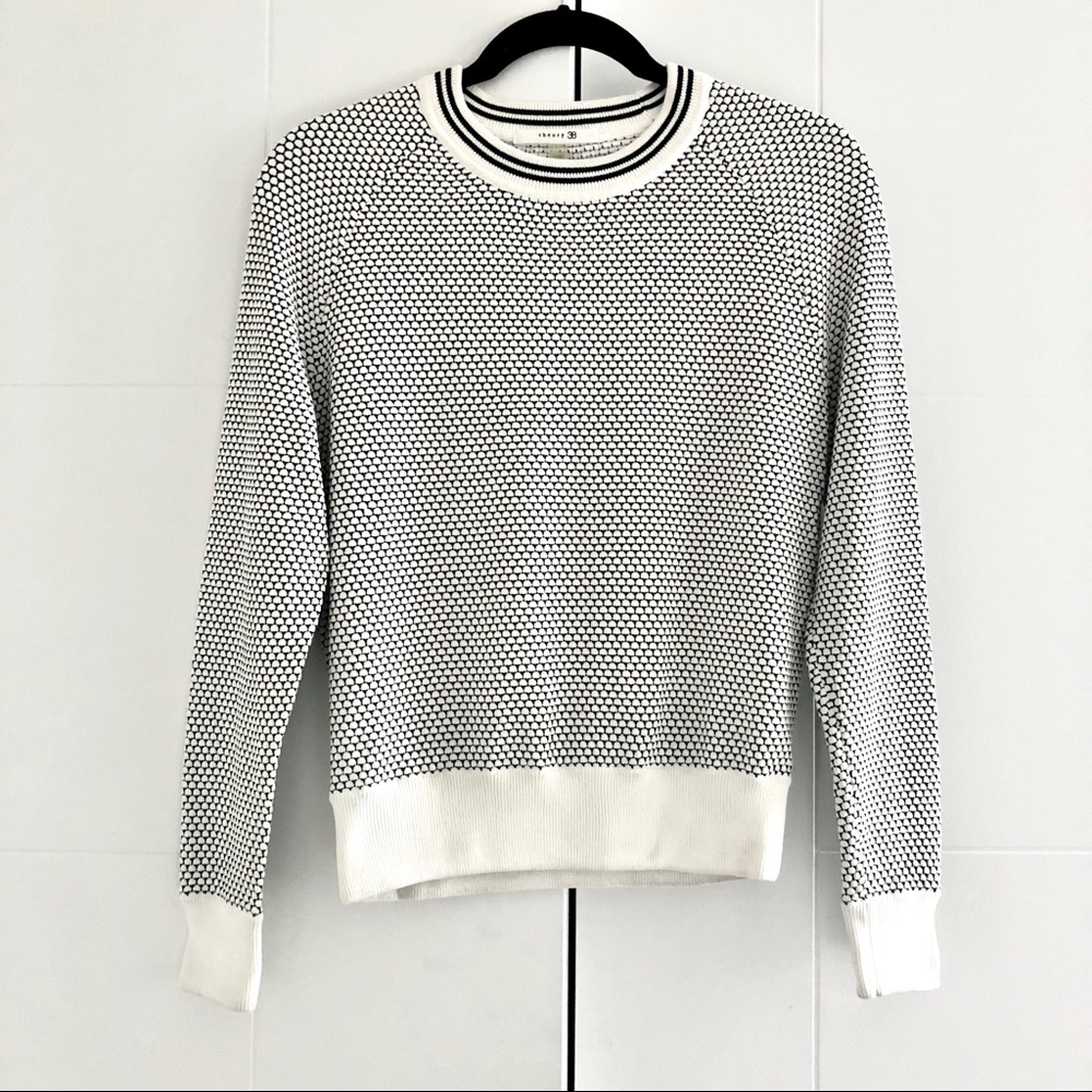 Theory White Patterned Sweater